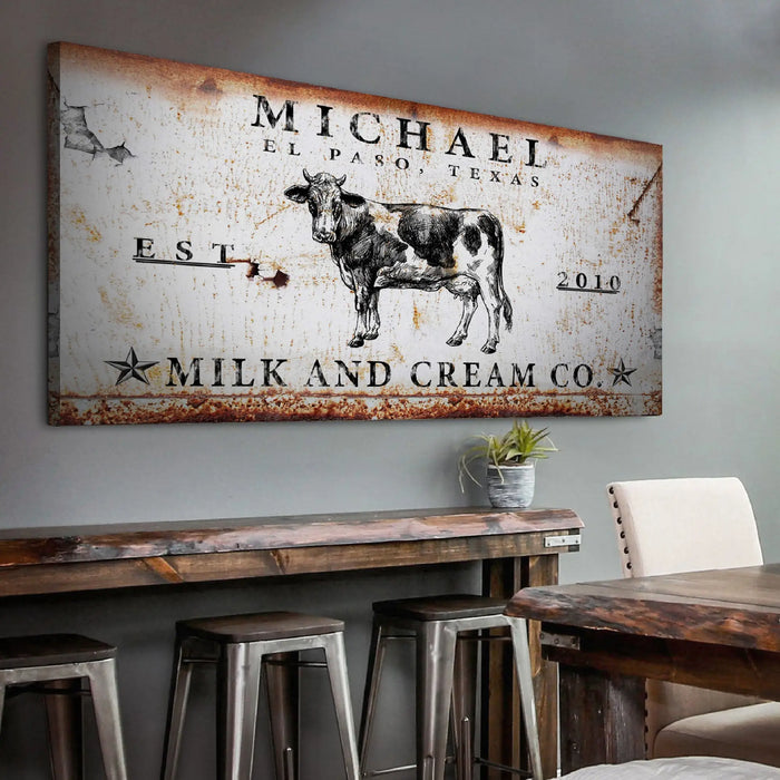Milk And Cream Co Sign by Tailored Canvases