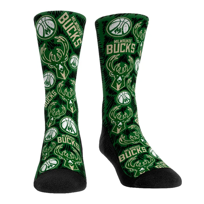 Milwaukee Bucks - Logo Sketch by Rock 'Em Socks