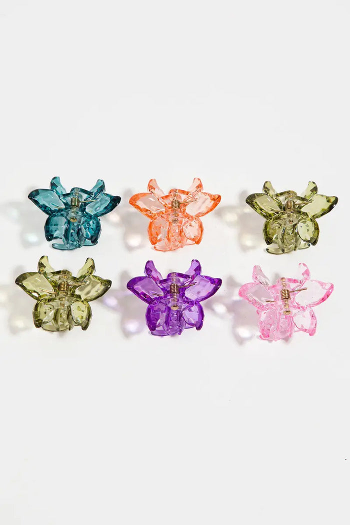 Mini Clear Resin Flower Hair Clips by Boutique 23
