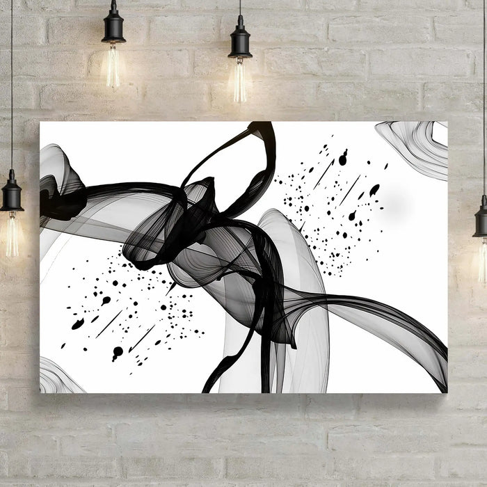 Minimalist Black Abstract Canvas Wall Art by Tailored Canvases