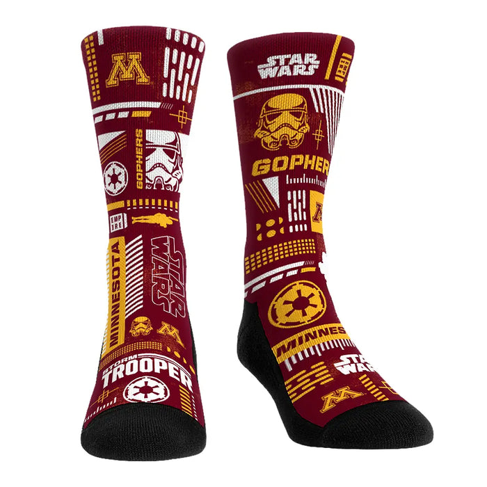 Minnesota Golden Gophers - Star Wars - Stormtrooper Pattern by Rock 'Em Socks