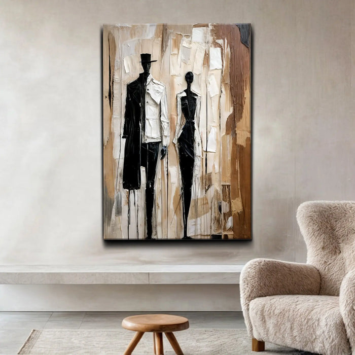 Modern Abstract Couple Wall Art by Tailored Canvases