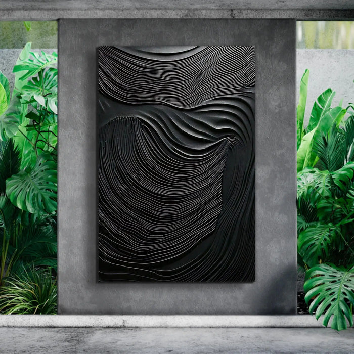 Modern Black Wave Wall Art by Tailored Canvases