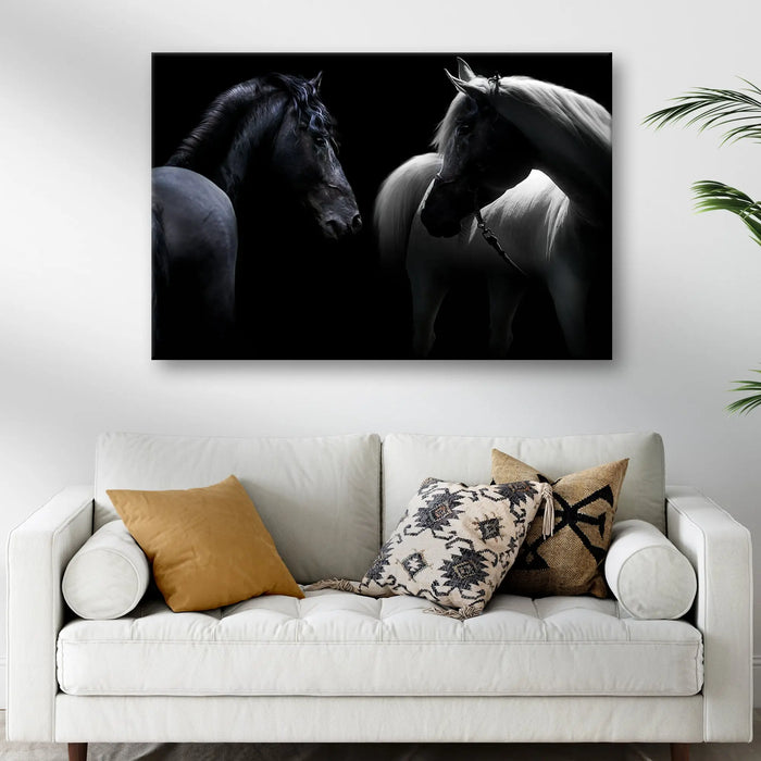 Monochromatic Horses Canvas Wall Art by Tailored Canvases