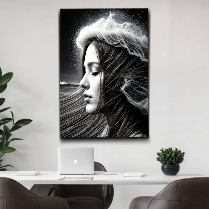 Monochrome Serene Woman Wall Art by Tailored Canvases