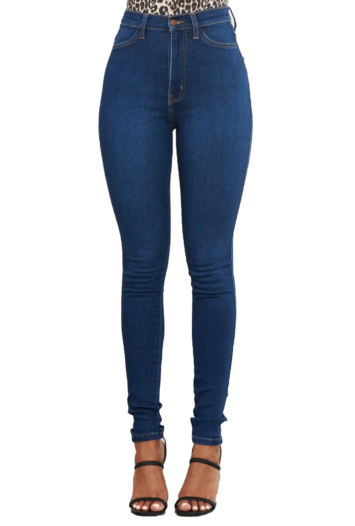 {MP1839} Blue Denim Skinny Jeans by The House of Stylez