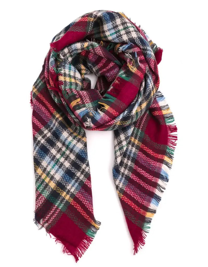 Multi Plaid Scarf by Boutique 23