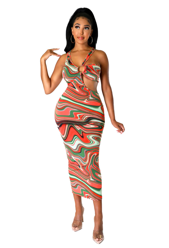 Multicolor Cut Out Dress by The House of Stylez