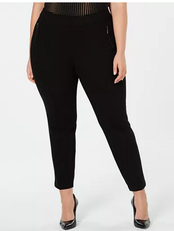 Anne Klein Plus Size Zip-Pockets Pull-on Skinny Pants, Size 0X/Black by Vanessa Jane