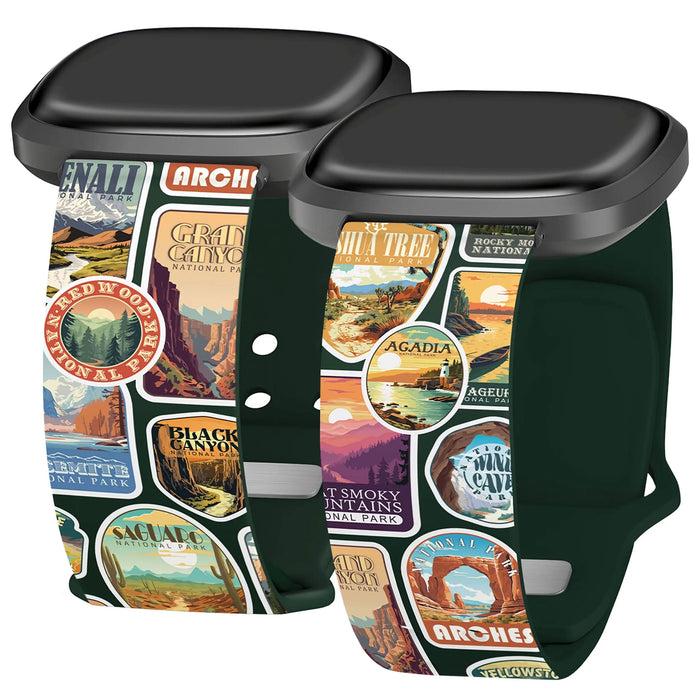 National Parks Stickers HD Fitbit Versa 3 & Sense 1 Watch Band by Affinity Bands