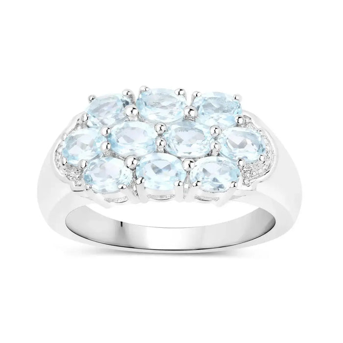 Natural Blue Topaz Cluster Ring by Fine Color Jewels