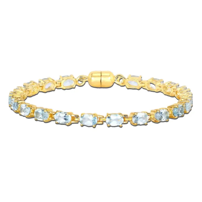 Natural Blue Topaz Tennis Bracelet by Fine Color Jewels