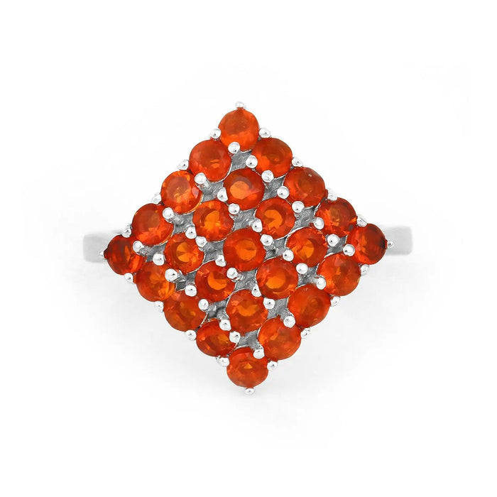 Natural Fire Opal Cluster Ring by Fine Color Jewels