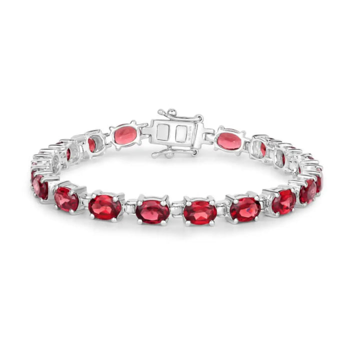 Natural Garnet Tennis Bracelet by Fine Color Jewels
