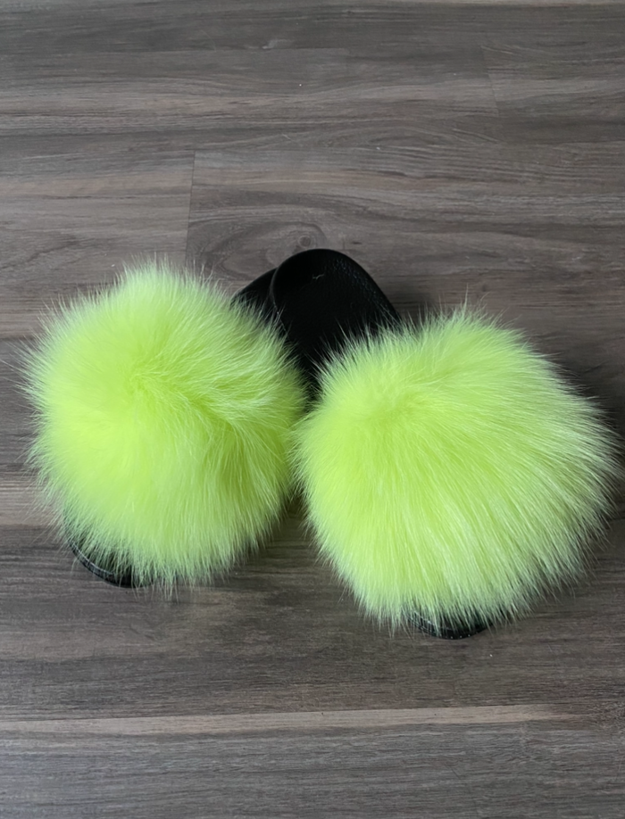 Slides - Neon Lime {Order Size Up} by The House of Stylez