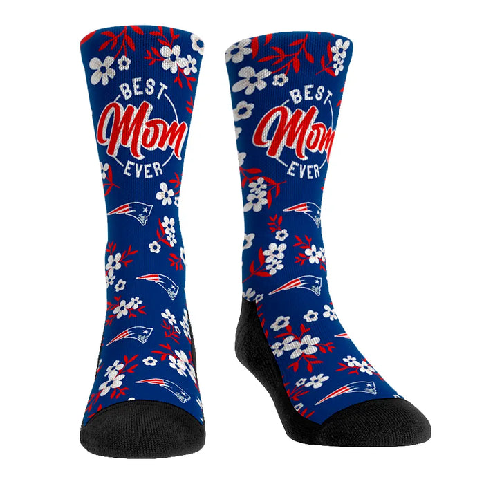New England Patriots - Best Mom Floral by Rock 'Em Socks