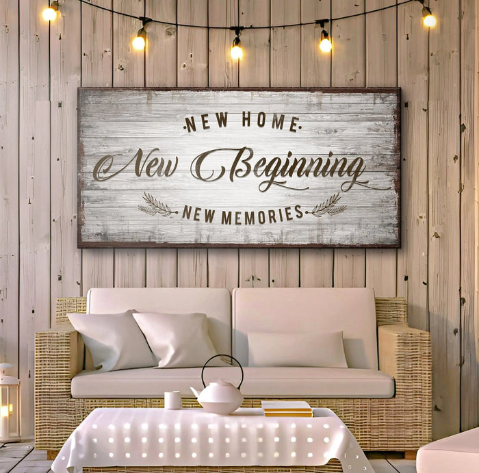 New Home, New Beginning Sign IV by Tailored Canvases