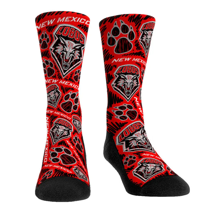 New Mexico Lobos - Logo Sketch by Rock 'Em Socks