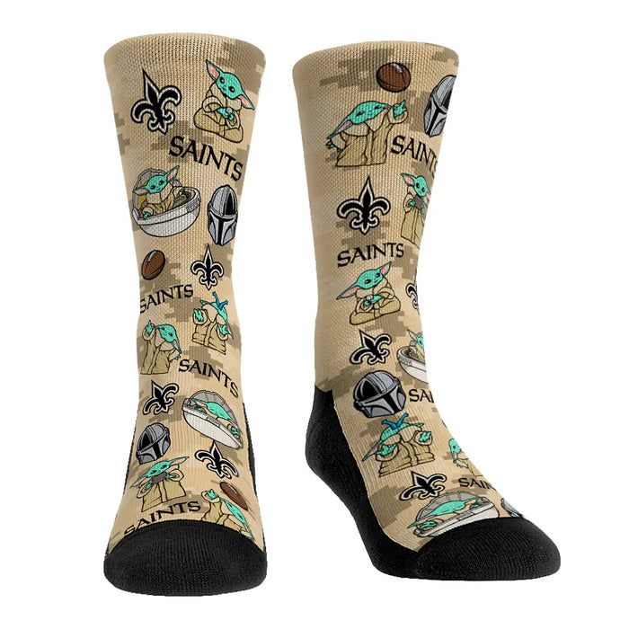 New Orleans Saints - Star Wars - Grogu All-Over by Rock 'Em Socks