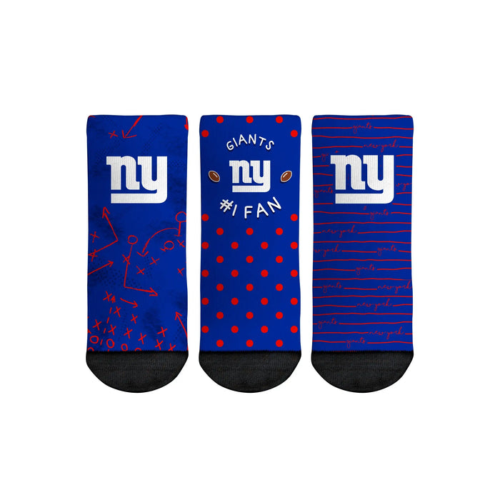 New York Giants - Number 1 Fan 3-Pack (Toddler) by Rock 'Em Socks