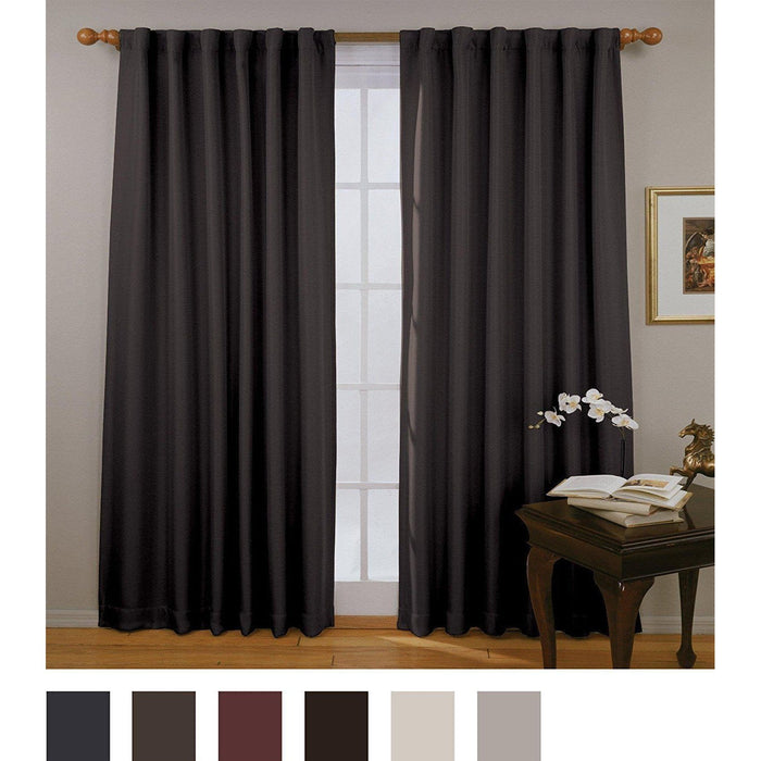 Eclipse Fresno Blackout Window Curtain Panel, Black, 52X84 by Vanessa Jane