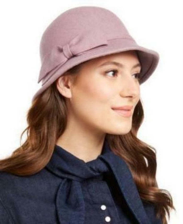INC Womens Bow Cloche Wool Hat Dusty Lilac Adjustable One Size by Vanessa Jane