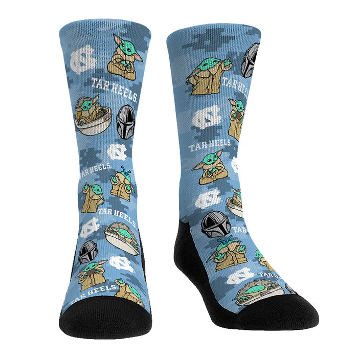 North Carolina Tar Heels - Star Wars - Grogu All-Over by Rock 'Em Socks