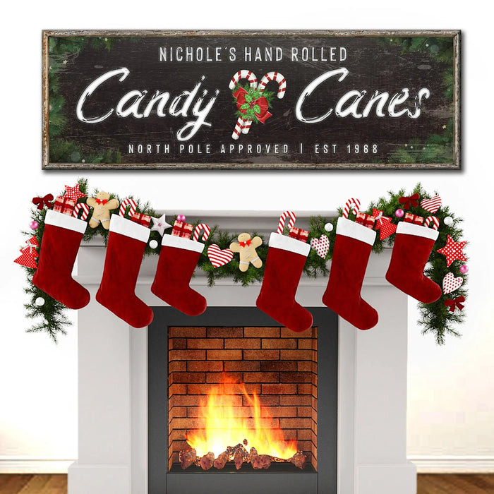 North Pole Candy Canes Sign by Tailored Canvases