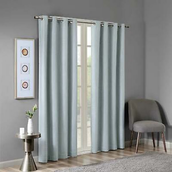 Sunsmart Olliix Maya Printed Heathered Blackout Grommet Top Curtain Panel 50x95 by Vanessa Jane