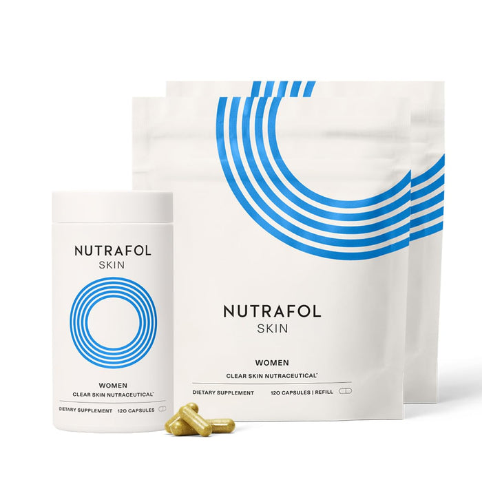 Nutrafol Clear Skin Nutraceutical Acne Supplement 3-Month Supply by Nava Beauty
