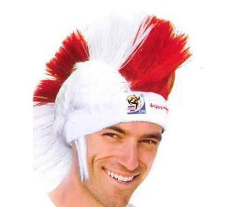 England World Cup Soccer Mohawk Wig – Official FIFA Licensed Retro Fan Gear by Price Is Right Miami
