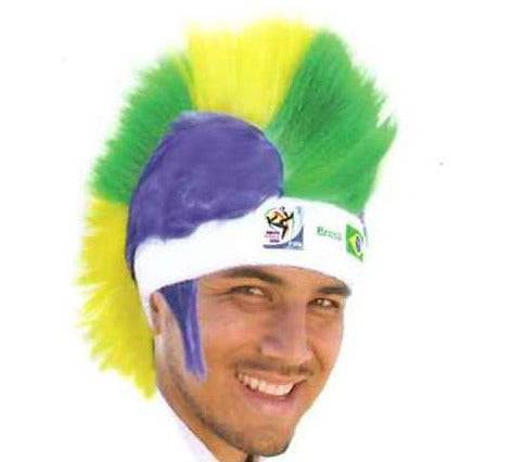 Brazil World Cup Soccer Mohawk Wig – Official FIFA Licensed Retro Fan Gear by Price Is Right Miami
