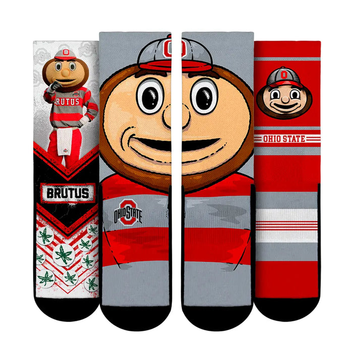 Ohio State Buckeyes - Mascot 3-Pack by Rock 'Em Socks
