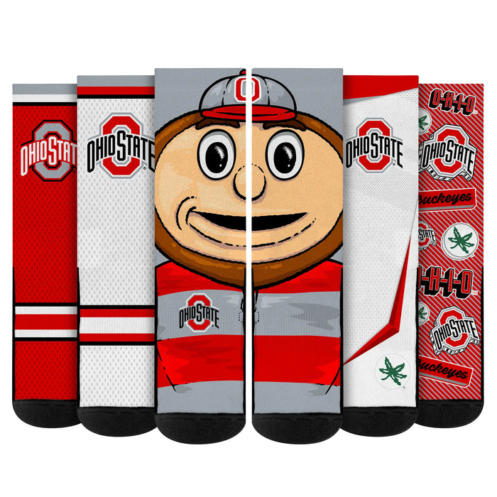 Ohio State Buckeyes - Super Fan Bundle 5-Pack by Rock 'Em Socks