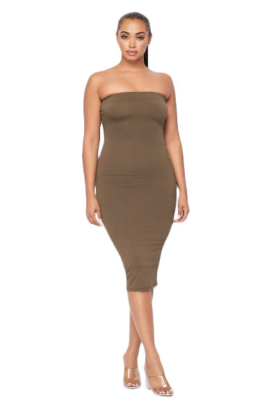 Tube Dress - Olive by The House of Stylez