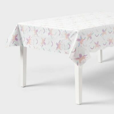 Unicorn Print Rectangular Table Cover - Spritz™ White by Deal US