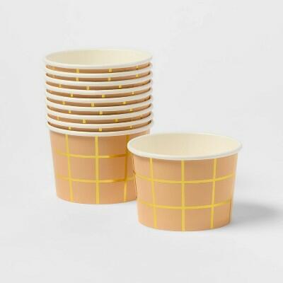 Spritz™ Metallic Treat Cups 10ct Gold Waffle Cone Print Paper Party by Deal US
