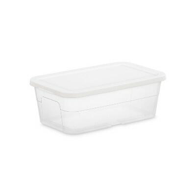 6qt Clear Storage Box White - Brightroom™ by Deal US