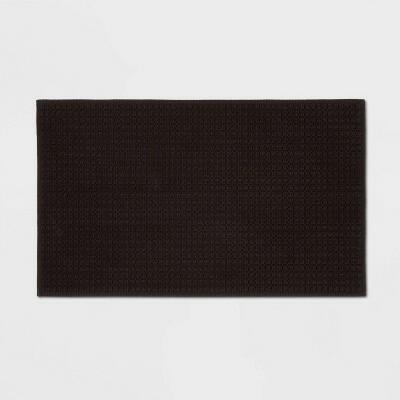 Threshold™ Antimicrobial Cotton Jacquard Bath Rug 20x34 Black by Deal US