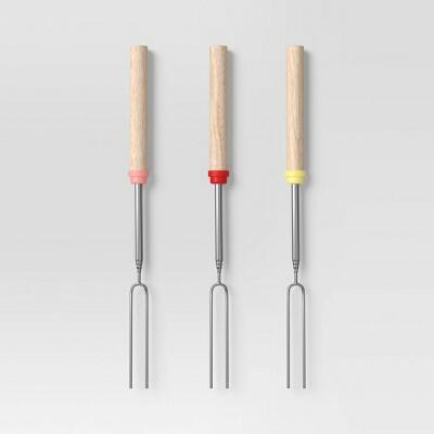 Sun Squad™ Extension Forks Warm Colorway Stainless Steel Wooden Handle by Deal US
