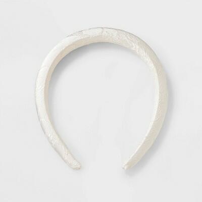 A New Day™ Padded Textured Satin Floral Hair Headband Ivory White by Deal US