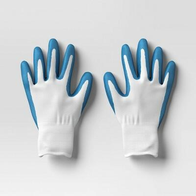 Room Essentials™ Outdoor Garden Work Gloves 2pk Blue Green M/L Size M/L by Deal US
