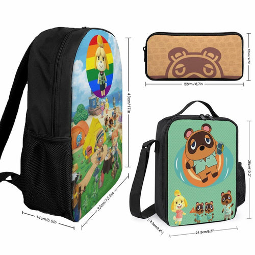 BAHELS 3PC Backpack Insulated Lunch Bag Pencil Case Youth Teens Wednes-1 by Deal US