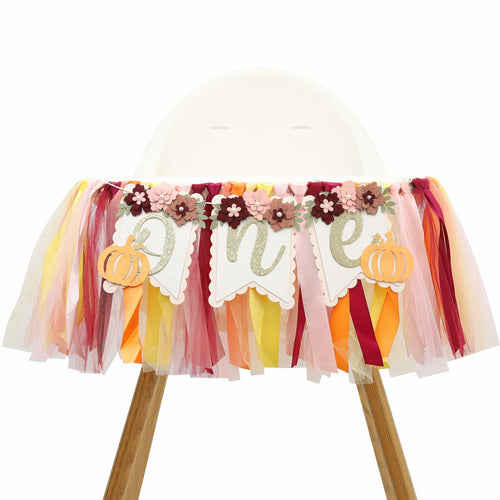 TUTOTU Our Little Pumpkin 1st One High Chair Banner Yellow Autumn Fall by Deal US