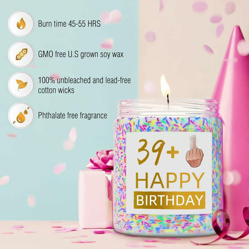 XIZIDA Funny 40th Birthday Candle Lavender Scented Soy Wax 9oz Glass Gift by Deal US