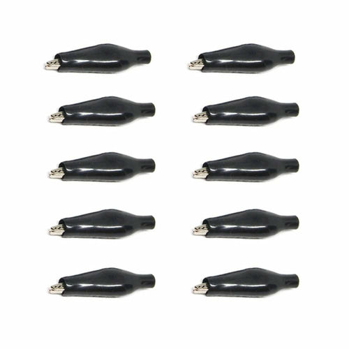 CNLW 10PCS 28MM Black Metal Alligator Clips Electrical Testing Probe Clamp by Deal US