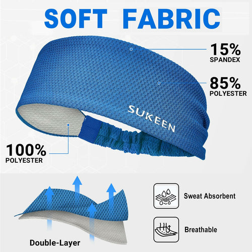 Sukeen Workout Headbands for Women Non Slip Sweat Bands 3 Pack Sports by Deal US