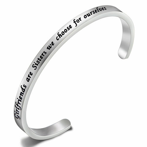 FEELMEM Friendship Cuff Bangle Bracelet Girlfriends Sister Silver by Deal US