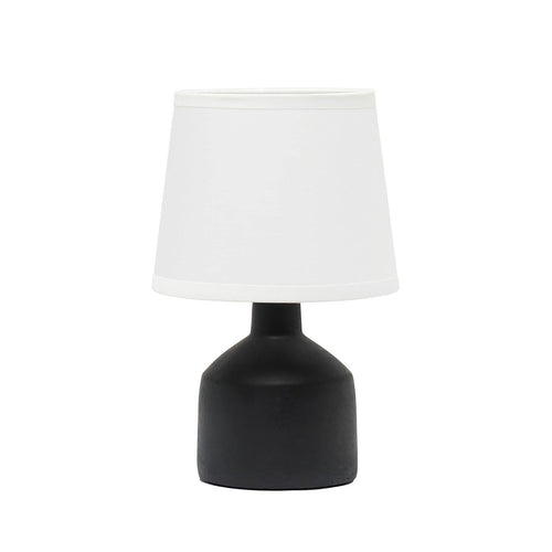 Simple Designs LT2080-BLK Mini Bocksbeutal Concrete Table Lamp Black by Deal US