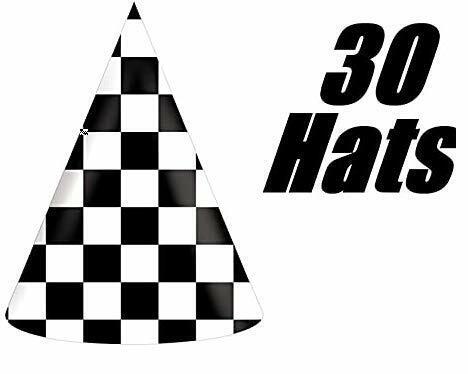 Race Car Party Supplies Set for 30 Kids Hats Bags Banners Swirls Backdrop by Deal US